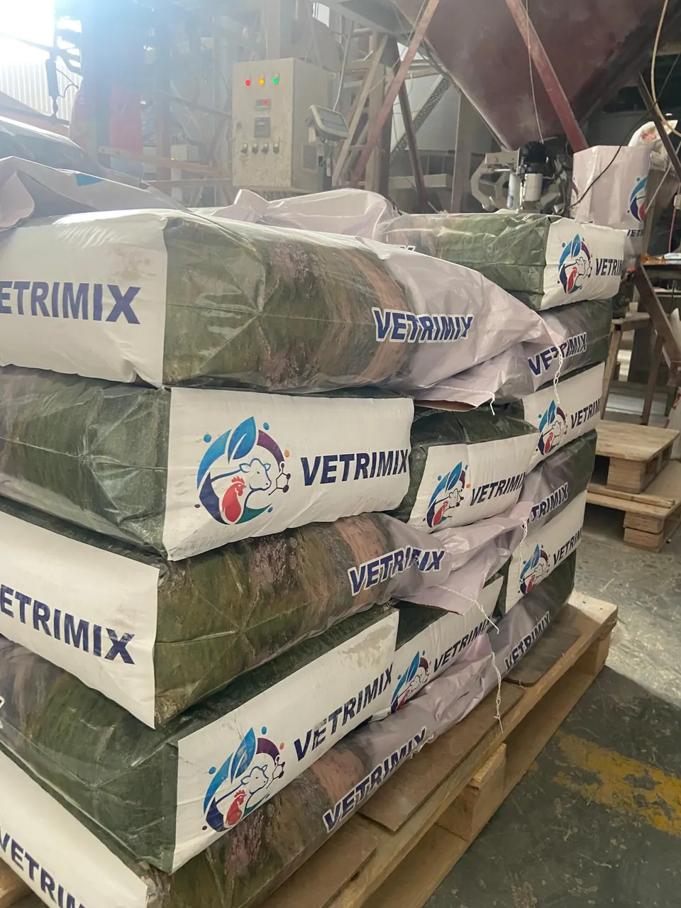 Pallet at the bagging station